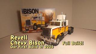 Revell Chevy Bison Semi-Tractor  Full Build 1/32 scale - First Model Kit Build of 2025!