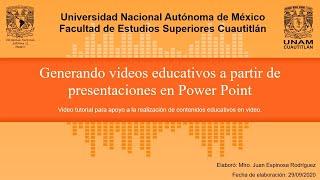 Generando videos educativos a partir de presentaciones en Power Point