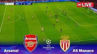 LIVE : ARSENAL vs AS MONACO | UEFA Champions League 24/25 | Full Match | PES Game Simulation