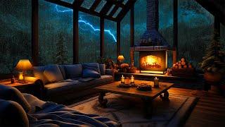 Heavy Rainfall and Thunderstorm Ambiance for Relaxing Sleep | Cozy Rain Ambience