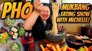 Vietnamese Phở Mukbang Beef Noodles + Eggrolls + Spring Rolls + Calamari 먹방 Eating Show *SO GOOD!!!*