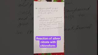 chloroform react with silver nitrate @#$