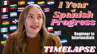 Learning Spanish for 1 Year (Timelapse)  Progress Videos  Beginner (A1) to Upper-Intermediate (B2)