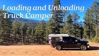 LOADING and UNLOADING a FOUR WHEEL CAMPER for a Short Camping Trip! (Quick and Easy)