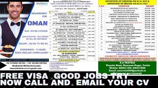 jobs in abroad, gulf wanted, gulf jobs ,gulf interview, free visa requirements.