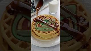 Making a Colorful Waffle in my Bulbasaur Waffle Maker- It turned out SO CUTE! (#freeproduct)