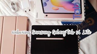 Chill unboxing : Samsung Galaxy tab s6 lite + book cover in pink | curly cloud