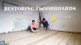 Clean and Restore Floorboards - Before and after - House renovation new vlog