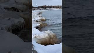 Frozen Lexington Beach Shoreline / Michigan