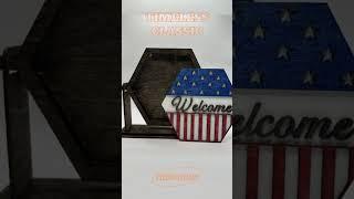American Flag 7 Hexagon Interchangeable Tabletop sign insert (Frame sold Separately)