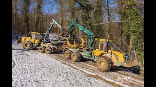 X2 HSM 6 roues, X2 KOMATSU, PELLE CASE & CISAILLE - EXPLOITATION FORESTIERE HAGMANN DAVID - ALSACE