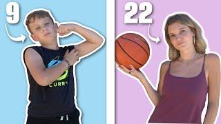 22 vs. 9 Year Old Trick Shot Battle!