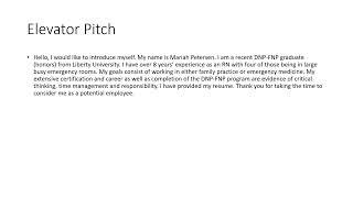 Elevator Pitch