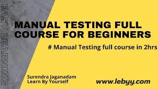 Manual Testing In English | Testing in 2hrs |QA Manual Testing Full Course for Beginners Part-1