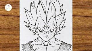 How To Draw MAJIN VEGETA SSJ2 || How to draw anime step by step || Easy anime drawing