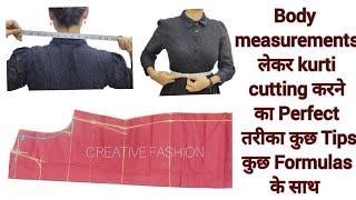 Simple Kurti cutting with tips n Formulas