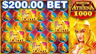 MY CRAZIEST WINS EVER!! $20,000 BONUS BUY SPUN IN! (Wisdom of Athena 1000)