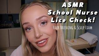ASMR Lice Check School Nurse | relaxing hair brushing + scalp examination