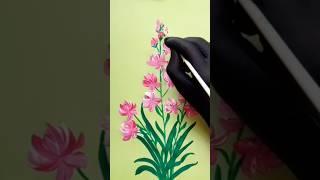 Easy flowers painting in acrylics... #painting #art #shorts