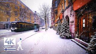 First Walk of 2025 ️ Snowfall on New Year's Morning, Helsinki Finland - Slow TV 4K