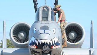 US A-10C Thunderbolt II Pre-flight and Takeoff, The World's Most Powerful Attack Aircraft