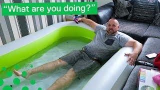 Man Sets up Paddling Pool in Living Room during Heatwave