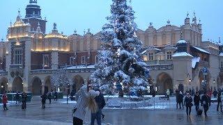 Evening Cracow in winter 2018 - 4K, Poland