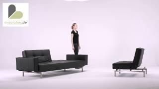 SPLITBACK von INNOVATION Schlafsofa & Sessel mit Armlehnen - Kunstleder Schwarz - mysofabed.de
