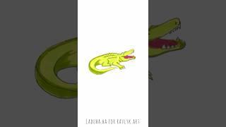  Simple Crocodile Drawing ️ Follow Instruction and Create #shorts #drawing #RavlykArt