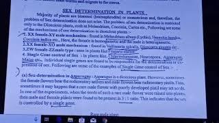 857 Bsc Botany lll year  Core paper 7 Unit-2. sex determination in plants