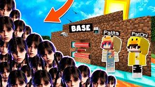 RETO DE LA BASE vs 1000000 MERLINA ADDAMS  - BASE PatOni VS WEDNESDAY en MINECRAFT