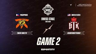 Fnatic ONIC PH vs BloodThirstyKings GAME 2 M6 World Championship | BTK vs FNOP ESPORTSTV