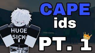 COOL CAPE IDS TO USE!! PT. 1 | Roblox The Strongest Battlegrounds