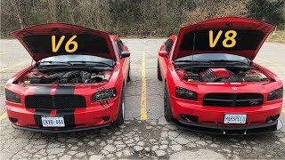 Dodge Charger EXHAUST! - 2006 R/T Daytona Stock vs. 2009 SXT Modded (V6 vs. V8) LOUD!!