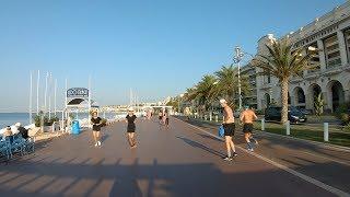 Walking Nice, France - Beach Promenade in Early Morning