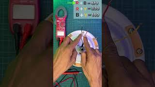 3wire fan connection with multimeter check #electrician #electrical  #trending #shorts