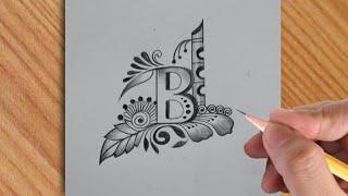 B letter tattoo design making with pencil || beat tatoo idea | simple drawing