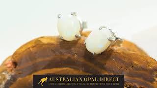 Gold Earrings, Green Earrings, Opal Stud Earrings - Australian Opal Direct | Worldwide Shipping