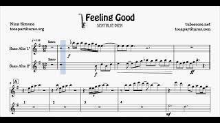 Feeling Good Partitura Dúo Saxofón para diegosax