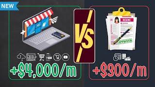 මොකක්ද තෝරගන්නේ! Make +$4000/M (Saas, Blogging, Shopify, Adsense, Amazon KDP) Vs Get Paid $300/Month