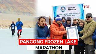 Ladakh sets new Guinness World record with frozen lake marathon