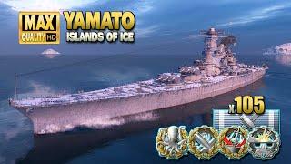 Battleship Yamato: Sniper on map Islands of Ice - World of Warships