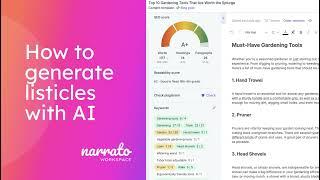 How to Generate Listicle Articles with Narrato AI