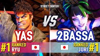 SF6  YAS (#1 Ranked Ryu) vs 2Bassa (#1 Ranked Juri)  SF6 High Level Gameplay