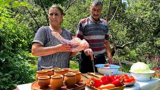 Video of How People Live in the Village and Cooking National Dish Damlama (Dimlama or Dymdama)