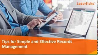 Tools for Simple & Effective Records Management