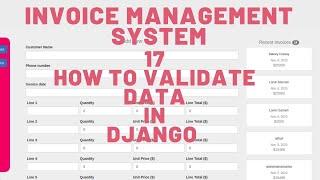 17 - HOW TO VALIDATE FORMS AND DATA IN DJANGO – INVOICE MANAGEMENT SYSTEM