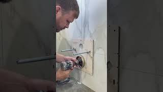 Отверстия в керамограните под инсталляцию #diy #construction #home #work #interiordesign