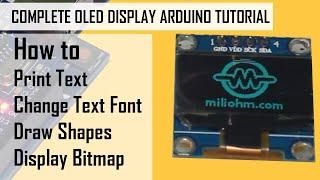 I2C OLED Display Arduino complete tutorial - How to use, print text, draw shapes, and display bitmap