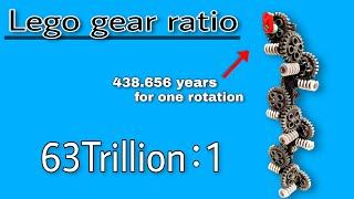 63Trillion:1 Lego technic gear ratio / gear reduction (+Instructions)